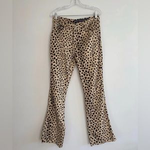 Vintage leopard print bell bottom pants